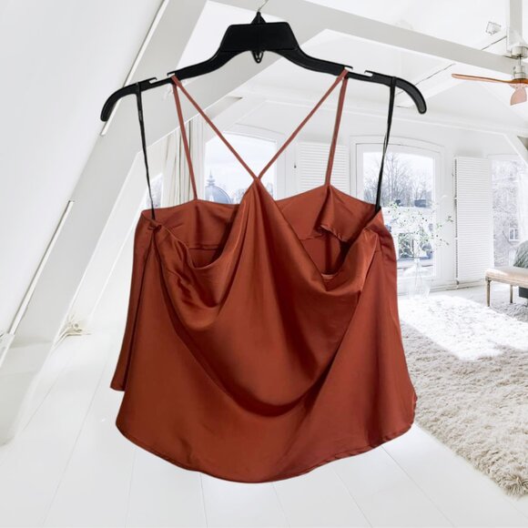 Forever 21 Rust Strappy Cami Top XL – Soft Lightweight Flowy Style - Picture 1 of 10